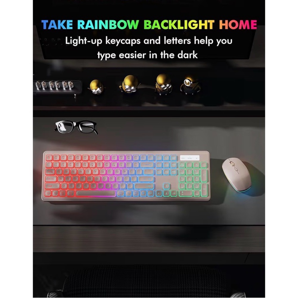 NIB Trueque Wireless RGB Keyboard & Mouse Combo - Picture 6 of 9
